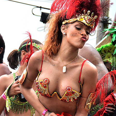 Rihanna Gets Dirty For Barbados Kadoomant Day Parade